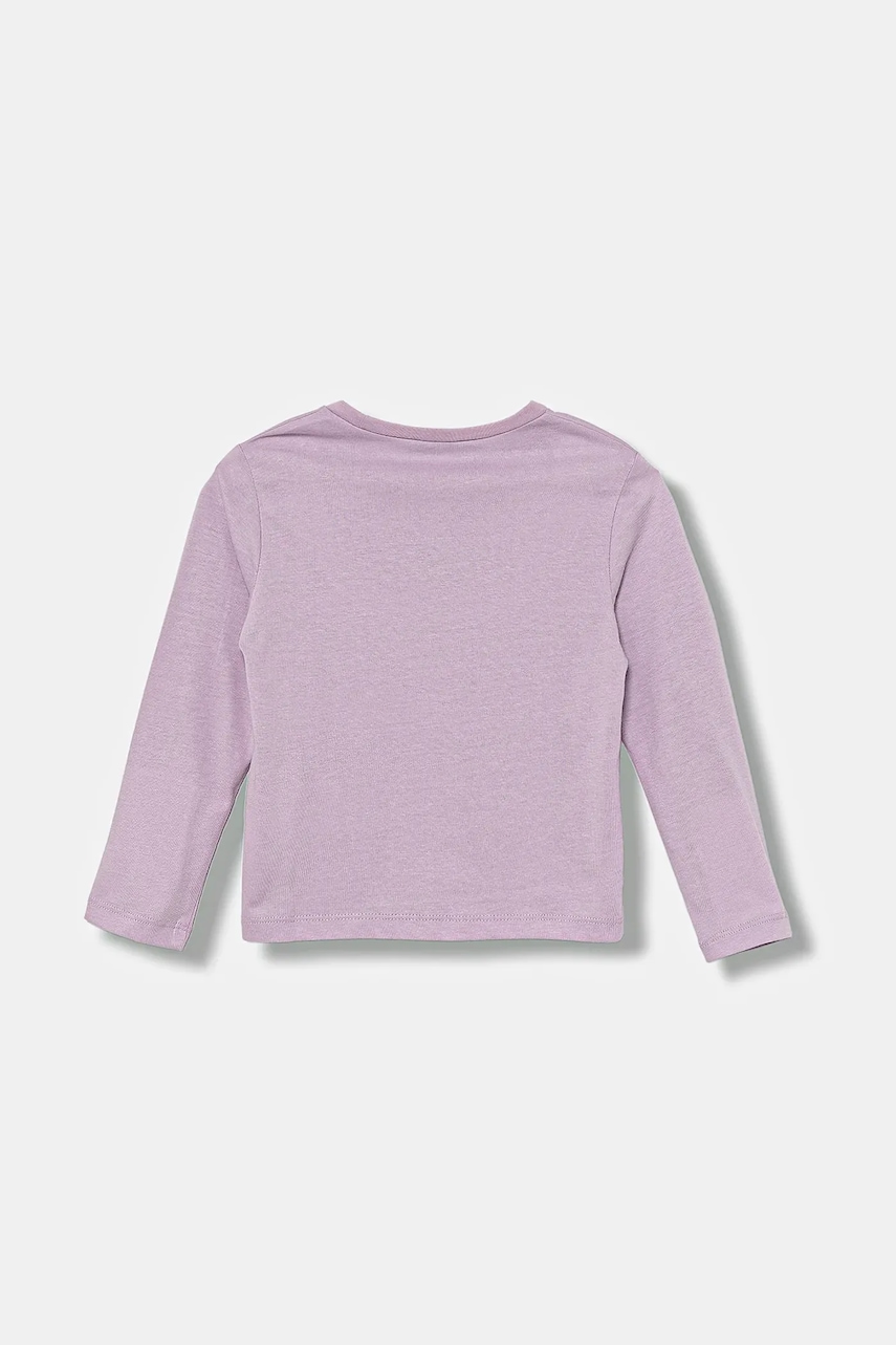 Хлопковый детский лонгслив United Colors of Benetton цвет фиолетовый 3JERG10KB Хлопковый детский лонгслив United Colors of Benetton цвет фиолетовый 3JERG10KB