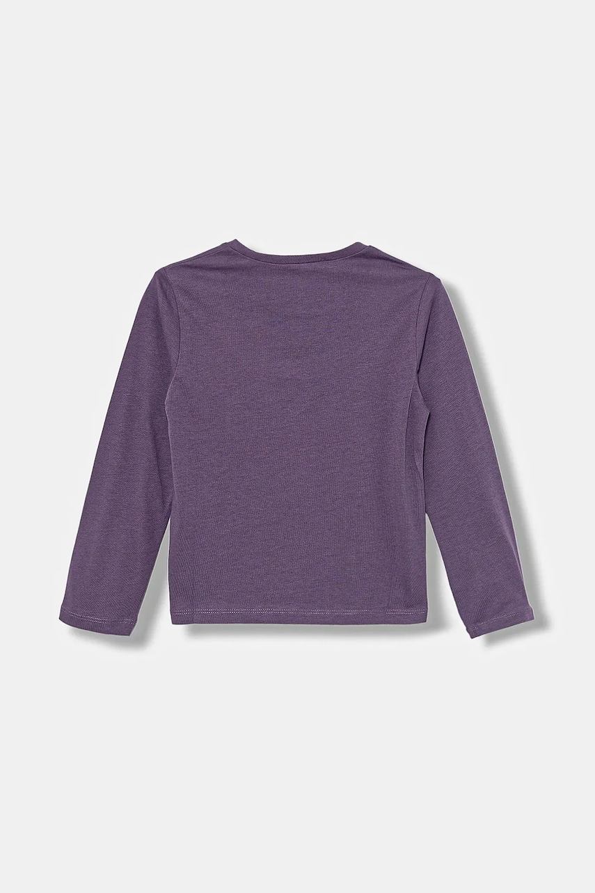 Хлопковый детский лонгслив United Colors of Benetton цвет фиолетовый 3JERG10KB Хлопковый детский лонгслив United Colors of Benetton цвет фиолетовый 3JERG10KB