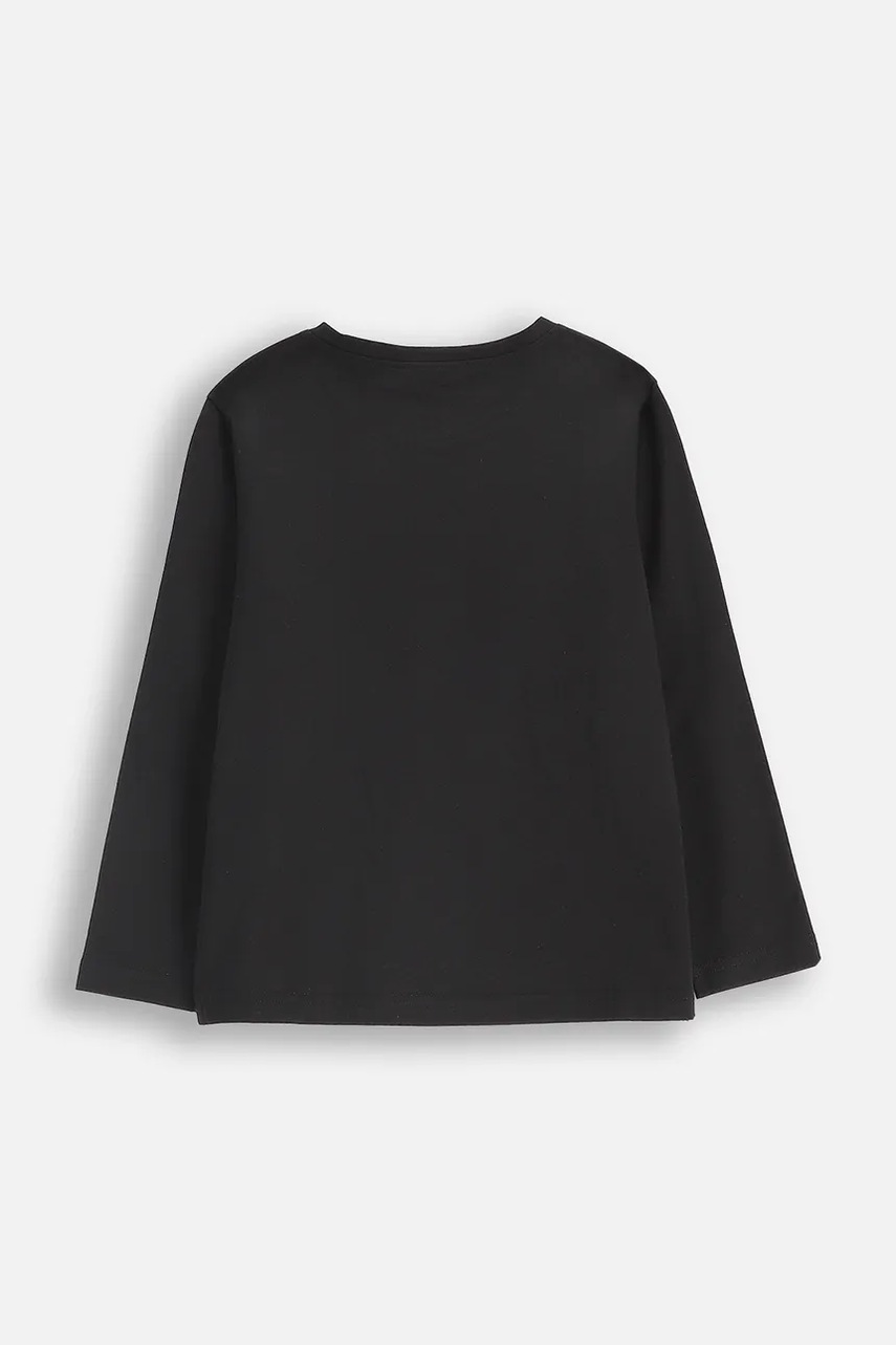 Детский лонгслив с хлопком Coccodrillo цвет чёрный RAVE GIRL KIDS