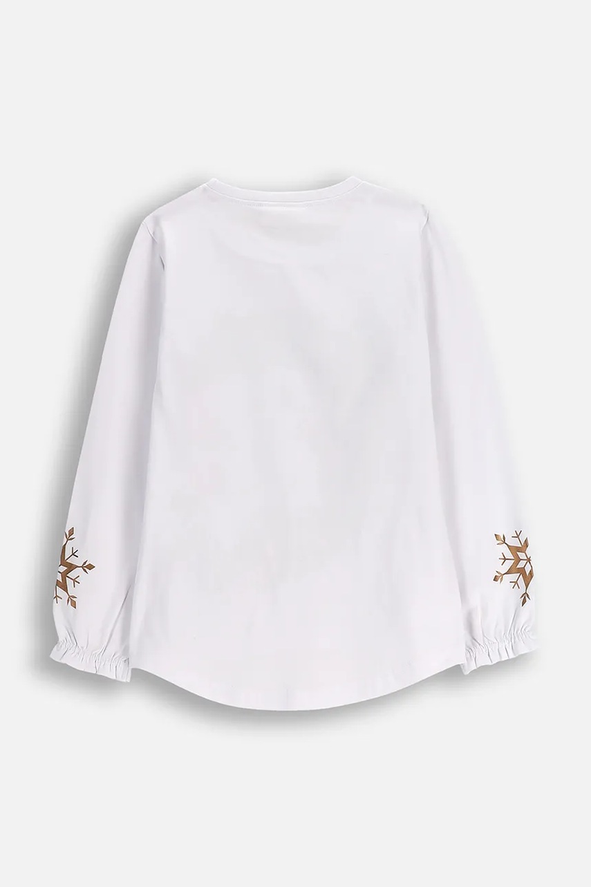 Детский лонгслив Coccodrillo цвет белый LICENCE GIRL