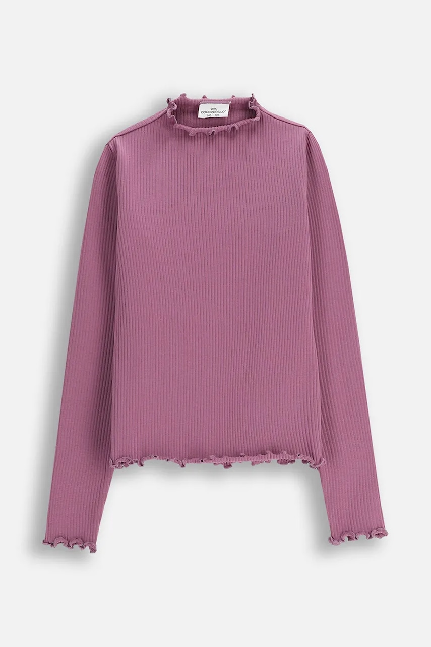 Coccodrillo longsleeve copii culoarea violet, WINTER COSY GRIL JUNIOR