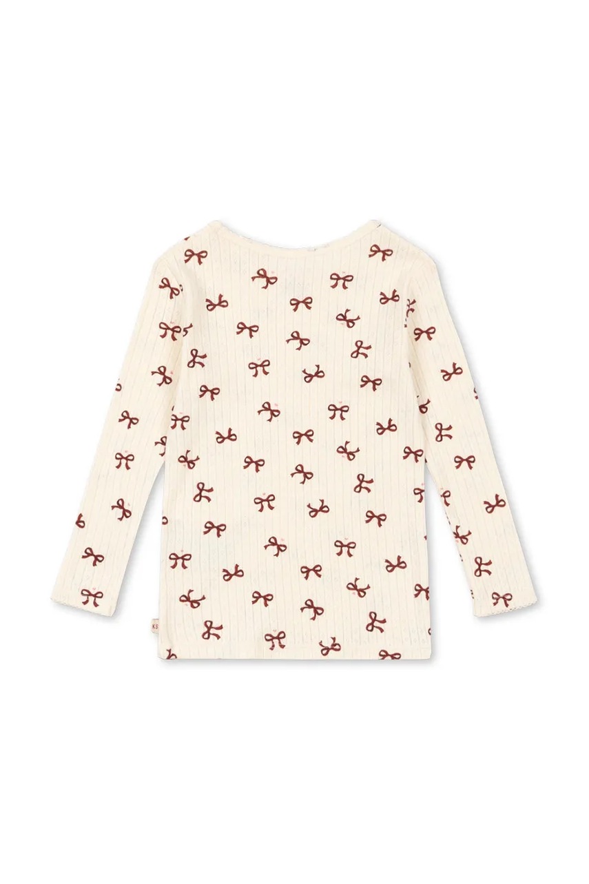 Хлопковый детский лонгслив Konges Sløjd MINNIE BLOUSE GOTS цвет бежевый KS104372