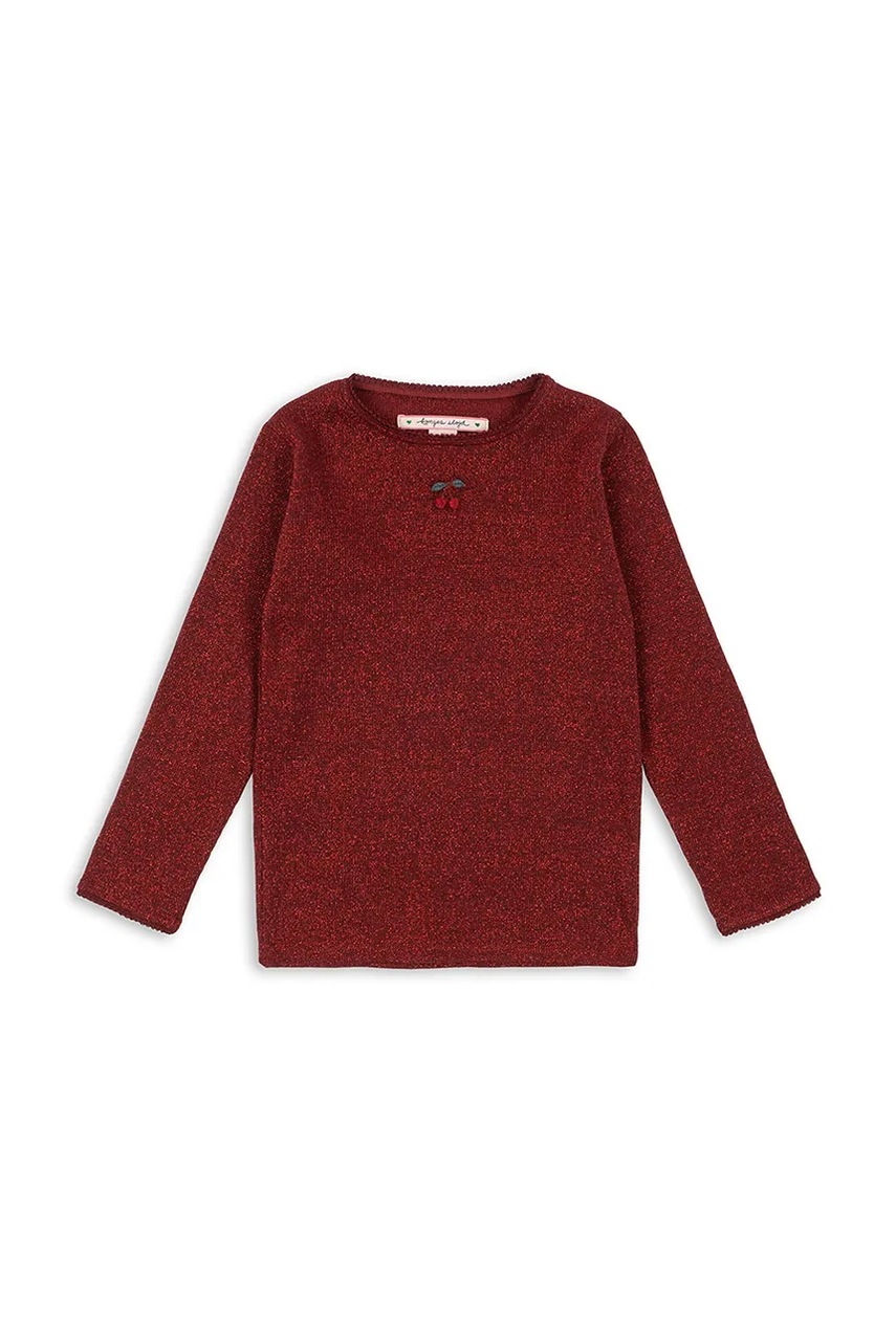 Konges Sløjd longsleeve copii ROLI BLOUSE culoarea roșu, KS104414