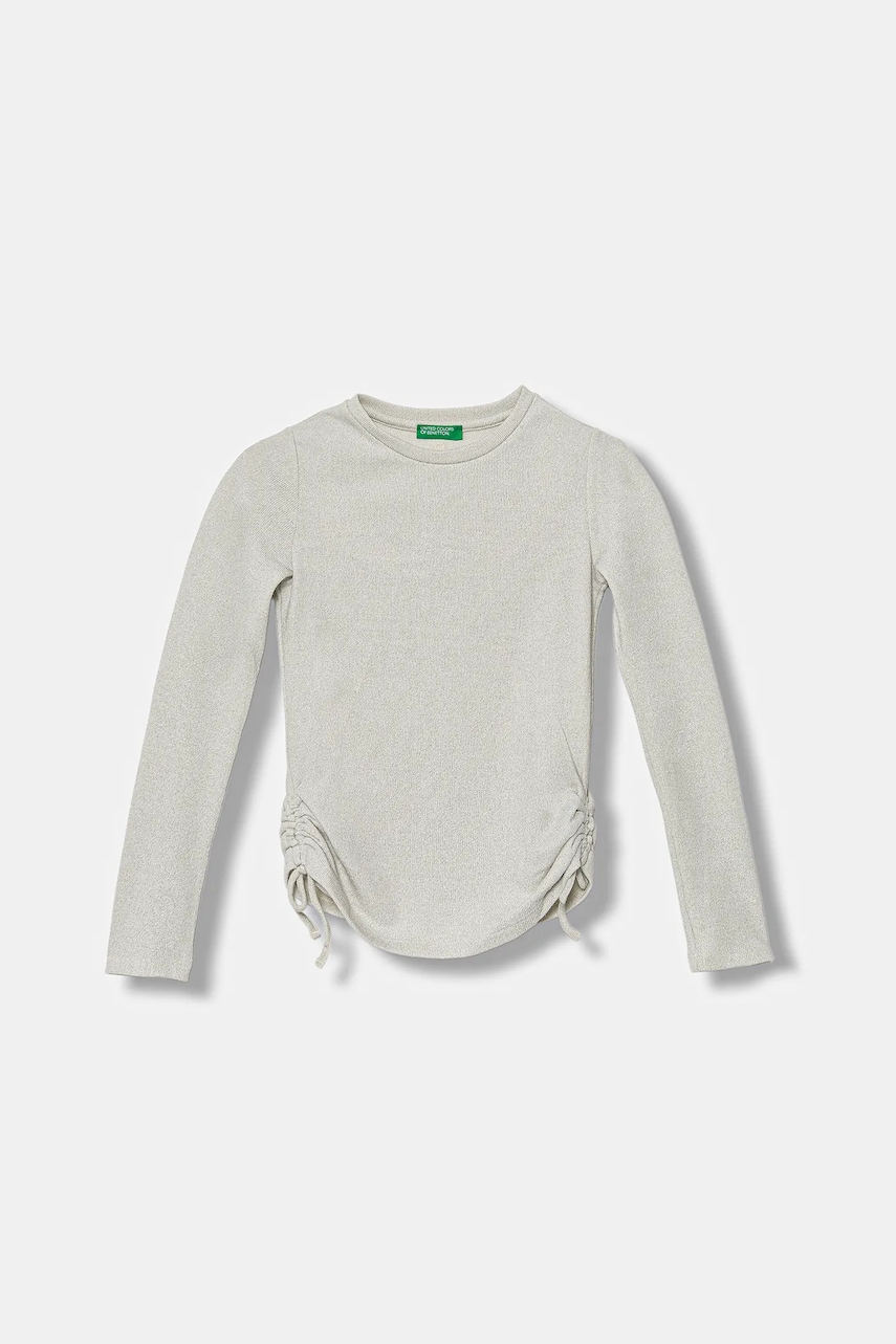 United Colors of Benetton longsleeve copii culoarea gri, 356RC10RD