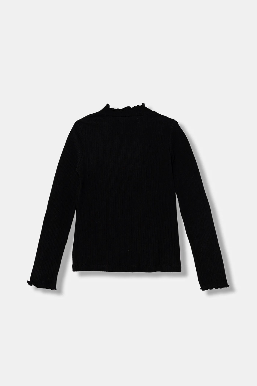 Детский лонгслив United Colors of Benetton цвет чёрный с полугольфом 381PC10RC