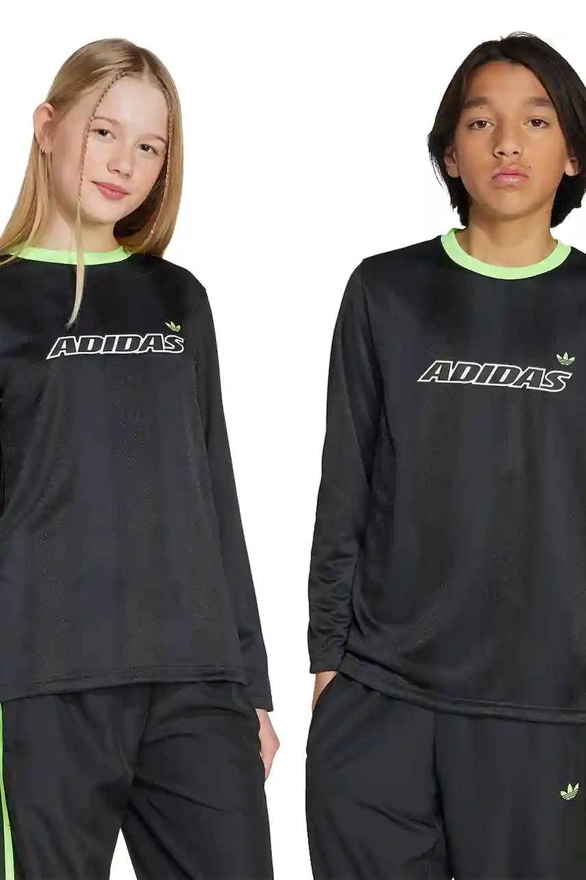 adidas Originals longsleeve copii culoarea negru, JV7793