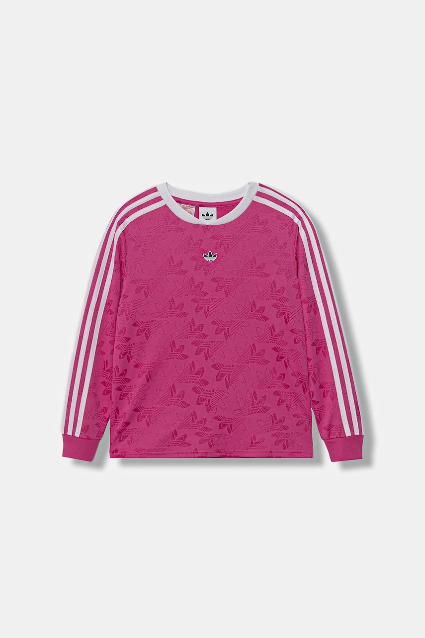 adidas Originals longsleeve copii culoarea roz, cu imprimeu, JW2845