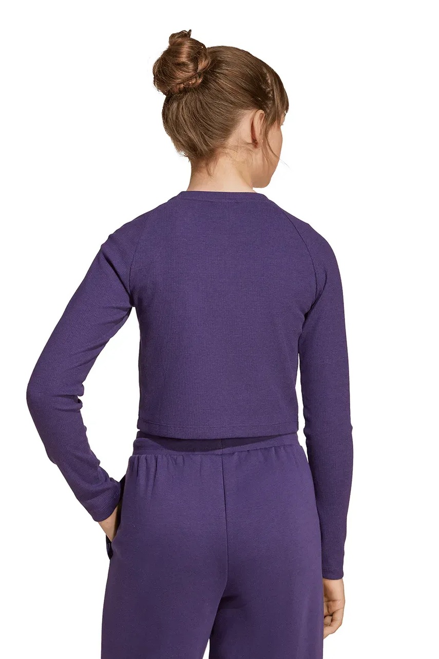 Детский лонгслив adidas Originals цвет фиолетовый с принтом JW2600