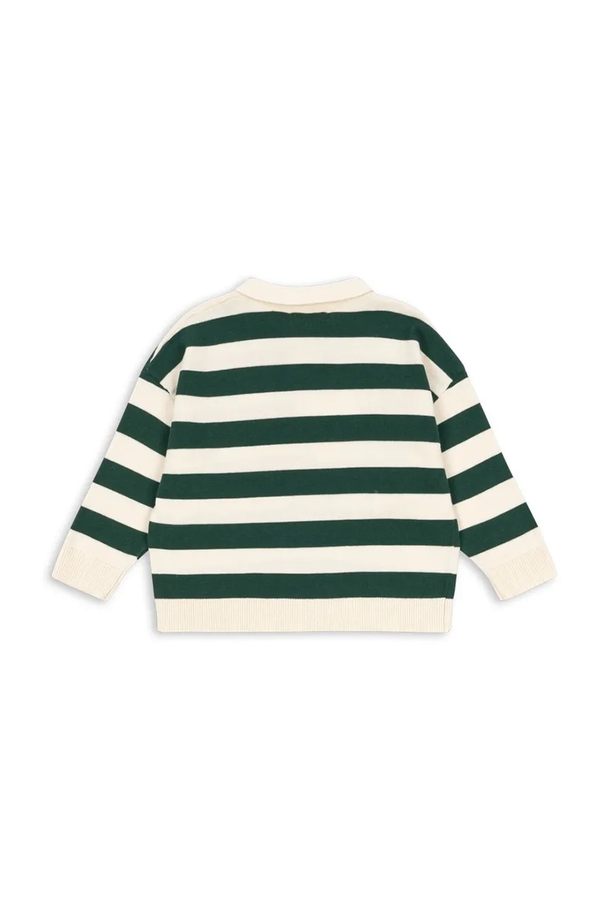 Хлопковый детский лонгслив Konges Sløjd MANIS KNIT POLO цвет зелёный узор KS103898 Хлопковый детский лонгслив Konges Sløjd MANIS KNIT POLO цвет зелёный узор KS103898