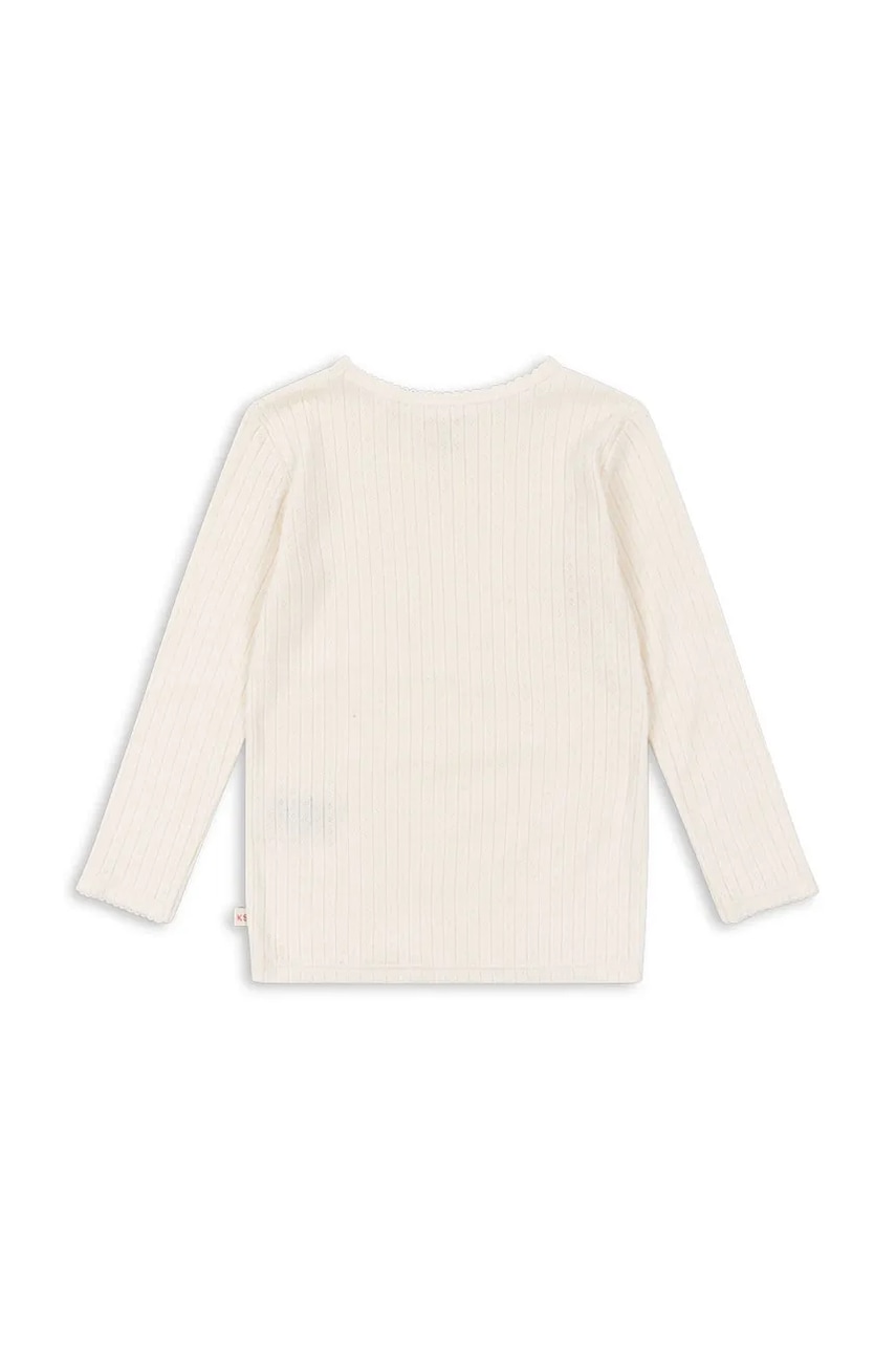 Хлопковый детский лонгслив Konges Sløjd MINNIE BLOUSE GOTS цвет бежевый с принтом KS103915 Хлопковый детский лонгслив Konges Sløjd MINNIE BLOUSE GOTS цвет бежевый с принтом KS103915