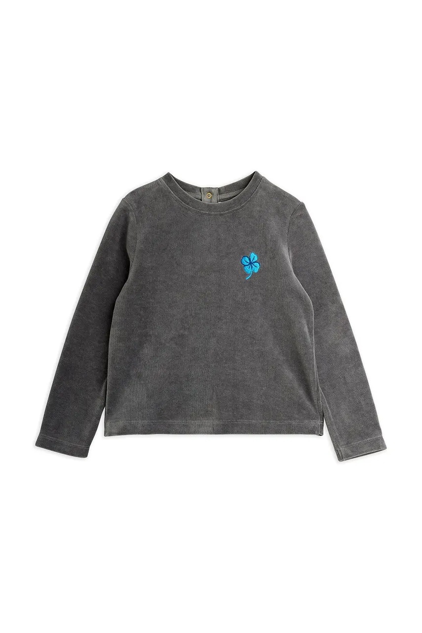 Детский лонгслив Mini Rodini Clover цвет серый однотонный 25720113 Детский лонгслив Mini Rodini Clover цвет серый однотонный 25720113