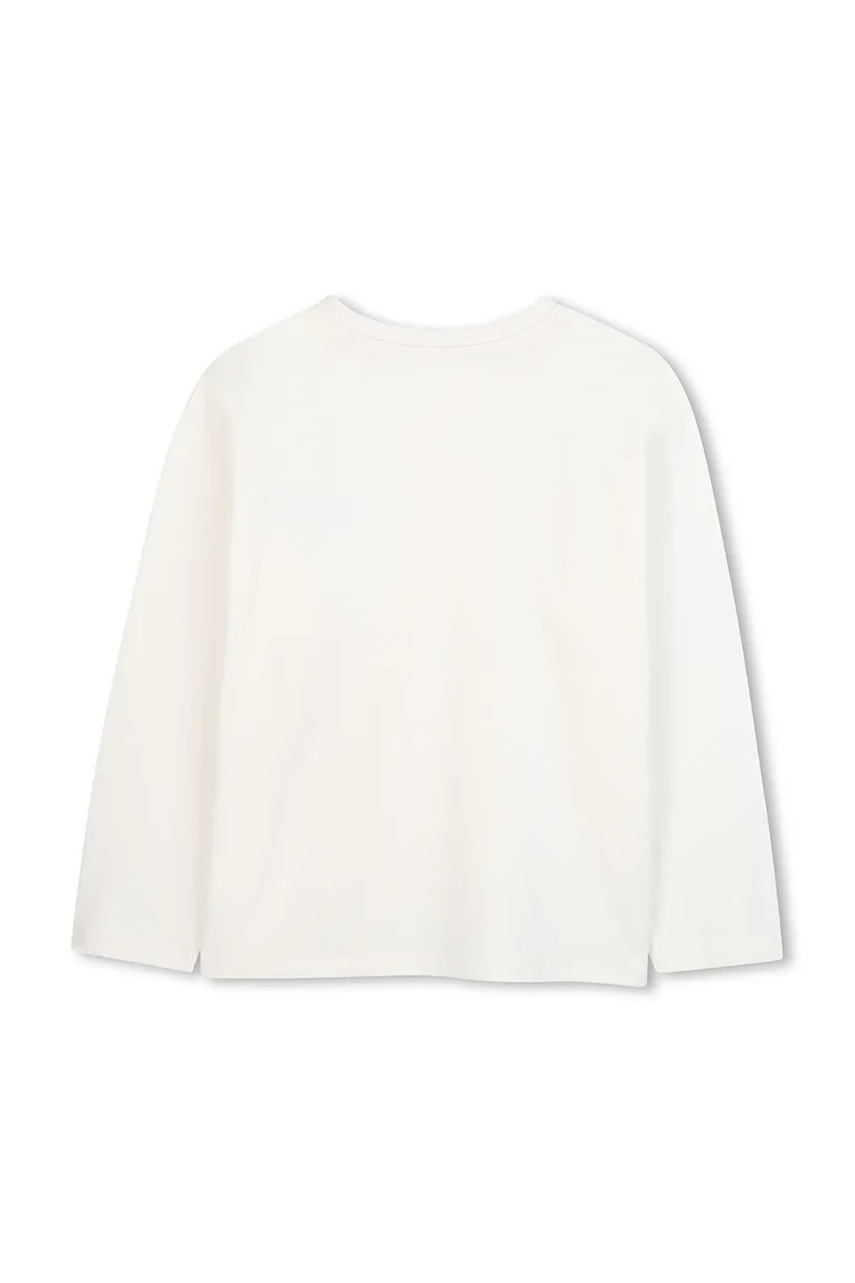 Хлопковый детский лонгслив Kenzo Kids цвет белый однотонный K61496 Хлопковый детский лонгслив Kenzo Kids цвет белый однотонный K61496