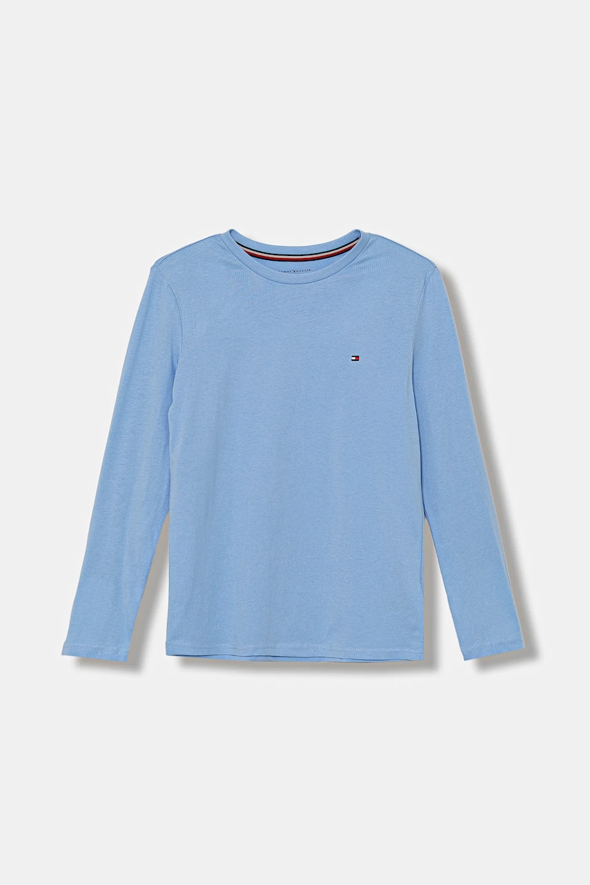 Levně Dětské bavlněné tričko s dlouhým rukávem Tommy Hilfiger 2-pack modrá barva, UK0UK00077