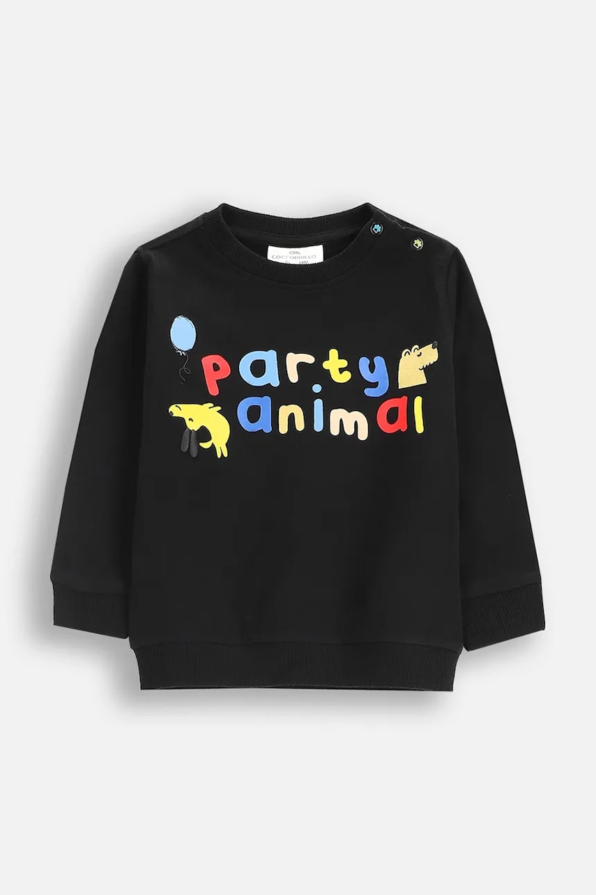 Levně Dětské tričko Coccodrillo černá barva, BUDDIES BOY NEWBORN