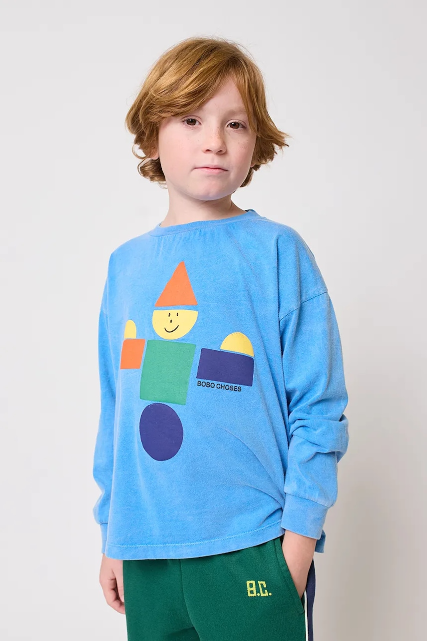 Bobo Choses longsleeve copii Wooden Toy cu imprimeu, 225FC002
