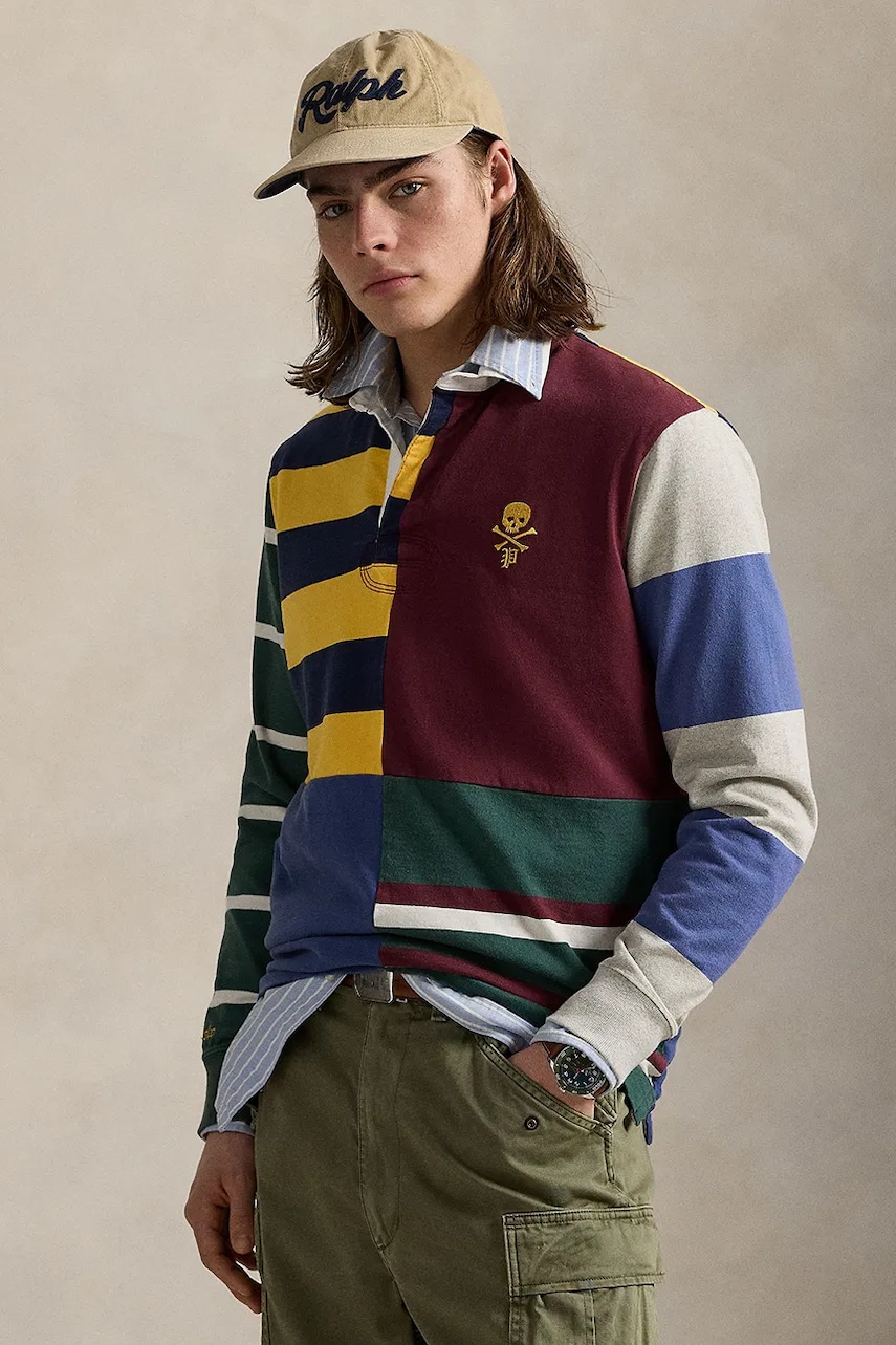 Levně Tričko s dlouhým rukávem Polo Ralph Lauren Lsrugbyclsm1 Long Sleeve vínová barva, 710971831