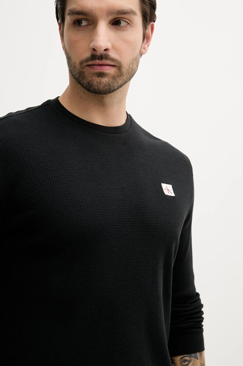 Μακρυμάνικο Calvin Klein Jeans χρώμα: μαύρο, LV040EM217 φωτογραφία