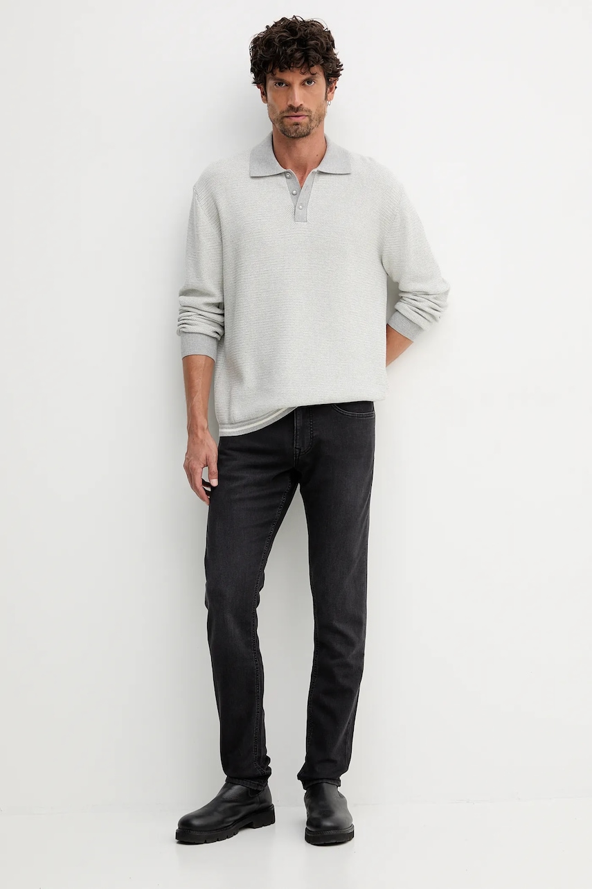Хлопковый свитер United Colors of Benetton цвет серый 10C1K301N Хлопковый свитер United Colors of Benetton цвет серый 10C1K301N