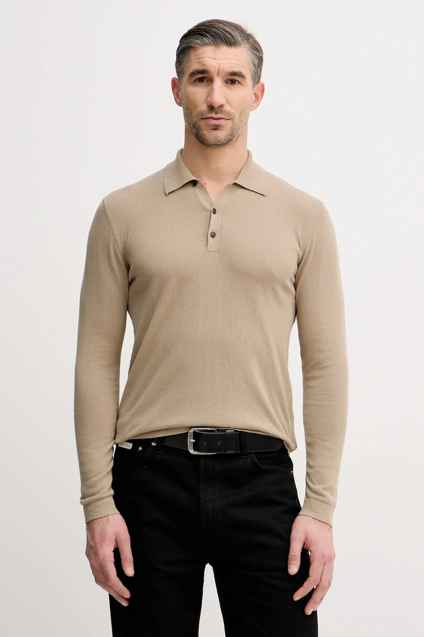 Sisley longsleeve din bumbac uni, 1028S300P