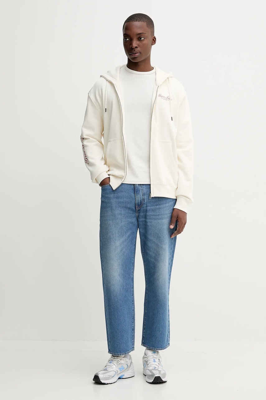 Лонгслив Guess Jeans цвет бежевый однотонная M5YI00 KCXB1