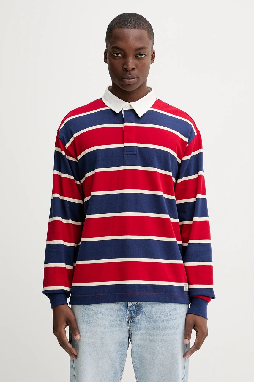 Levně Bavlněné tričko s dlouhým rukávem Guess Jeans červená barva, M5YP27 KCPS1