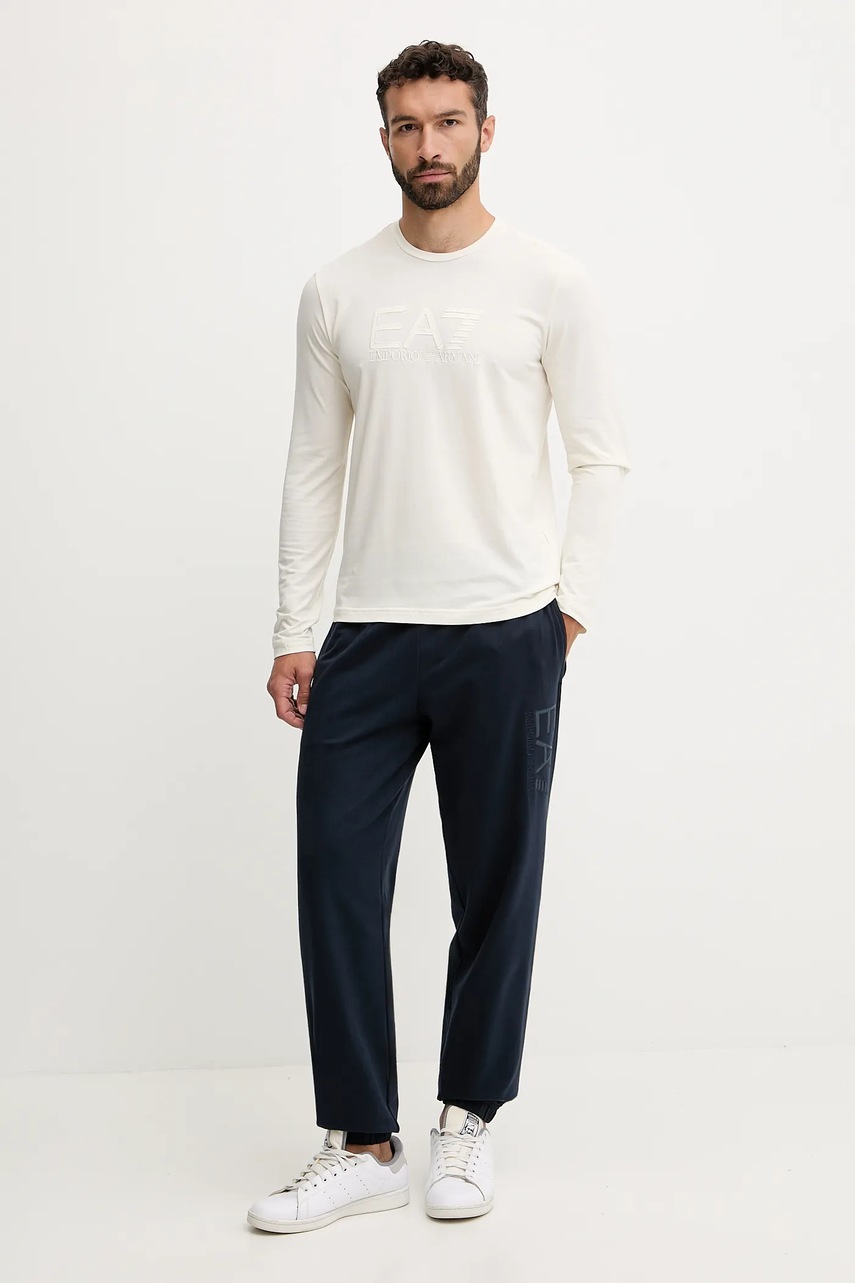 Лонгслив EA7 Emporio Armani цвет бежевый с аппликацией AF10373.7M000900