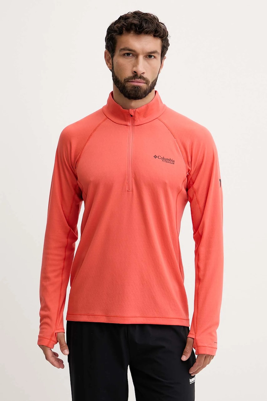 Columbia longsleeve sport DriVenture culoarea portocaliu, uni, 2136961