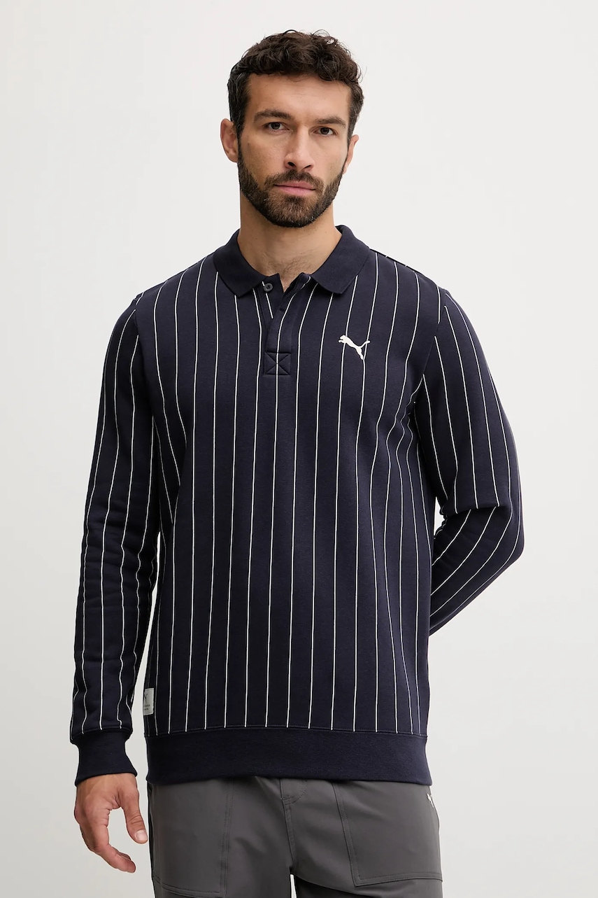 Puma bluză culoarea bleumarin, cu imprimeu, 688216