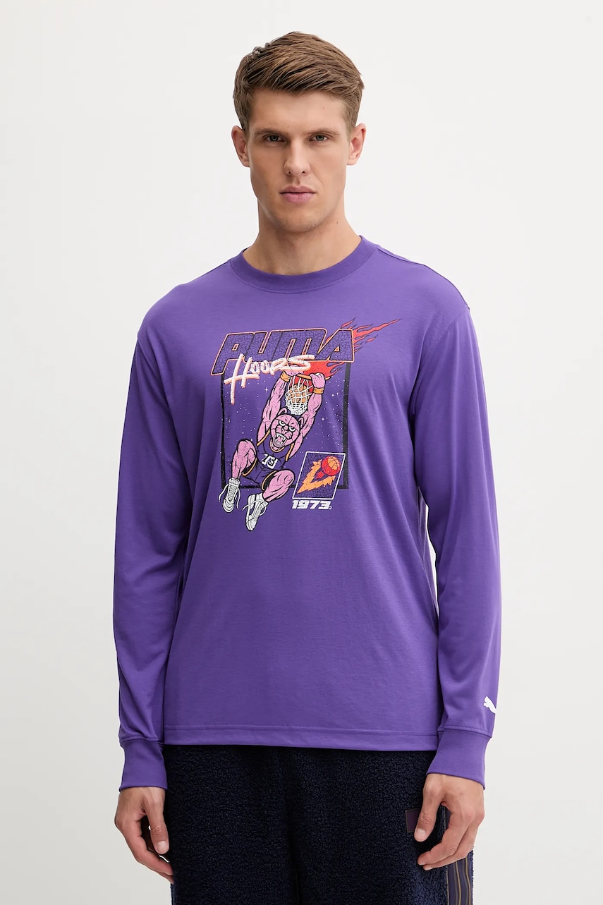 Puma longsleeve culoarea violet, cu imprimeu, 632903