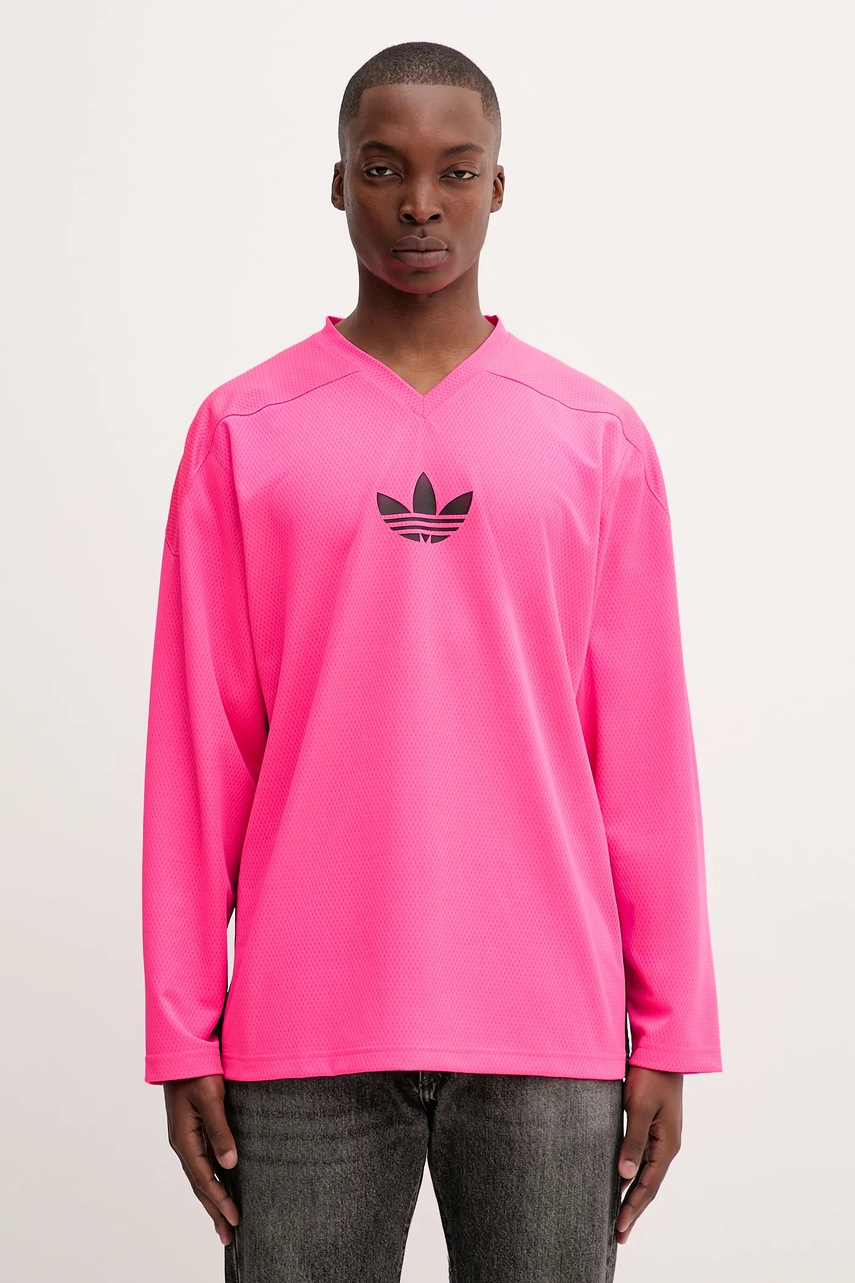 adidas Originals longsleeve Mesh Ls culoarea roz, cu imprimeu, JY1309