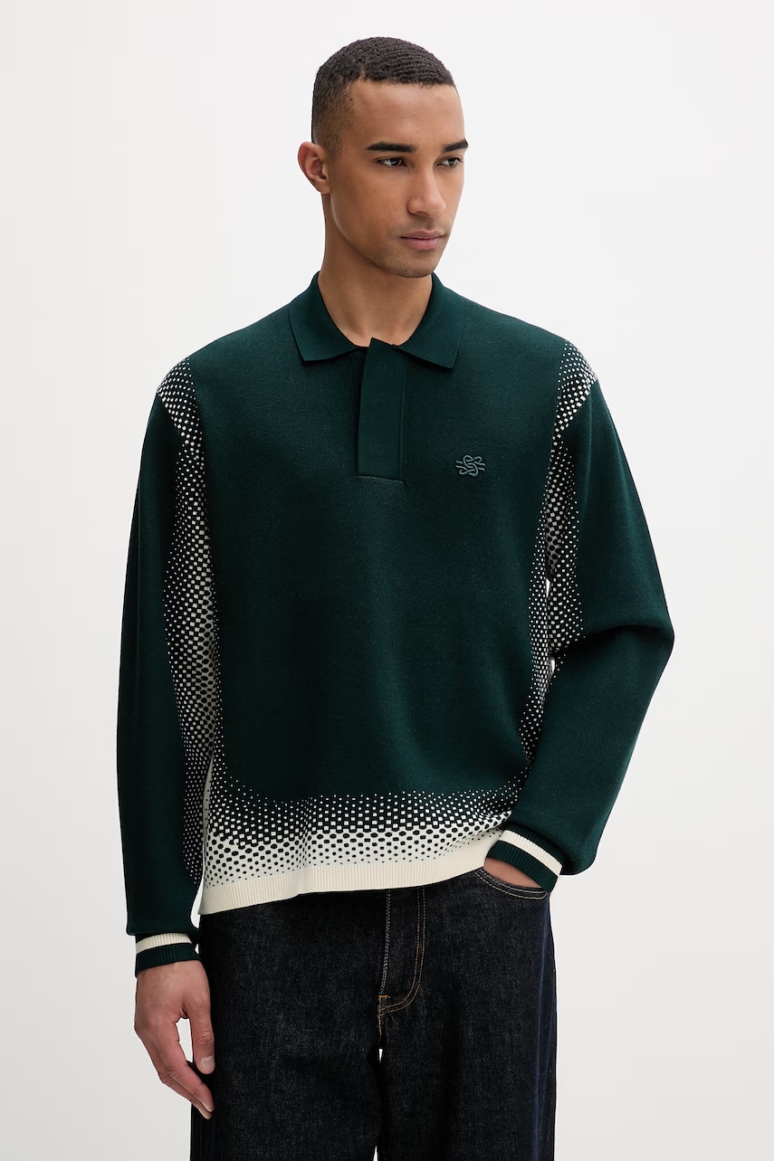 Filling Pieces svetr pánský s viskózou Knit Shirt Rugby