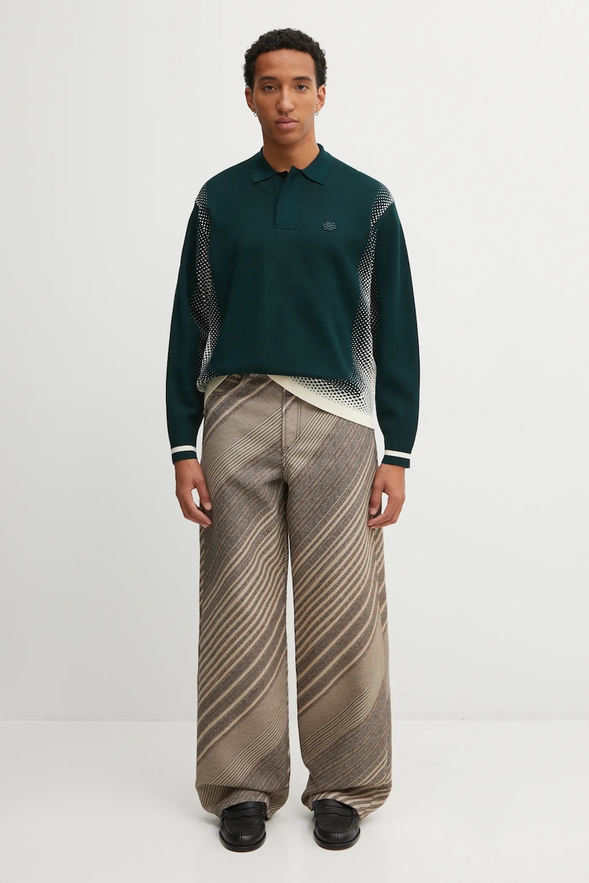 Filling Pieces sveter pánsky s viskózou Knit Shirt Rugby