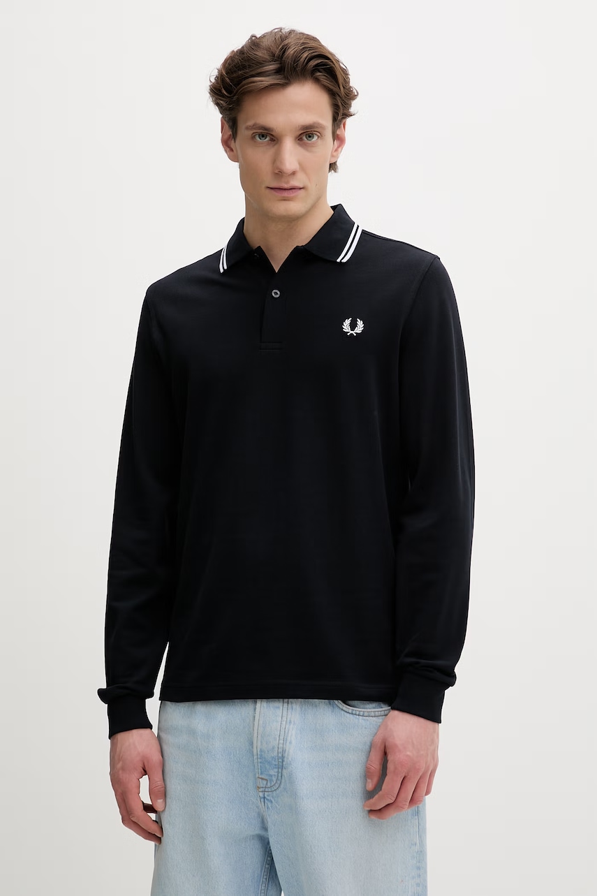 Βαμβακερή μπλούζα με μακριά μανίκια Fred Perry