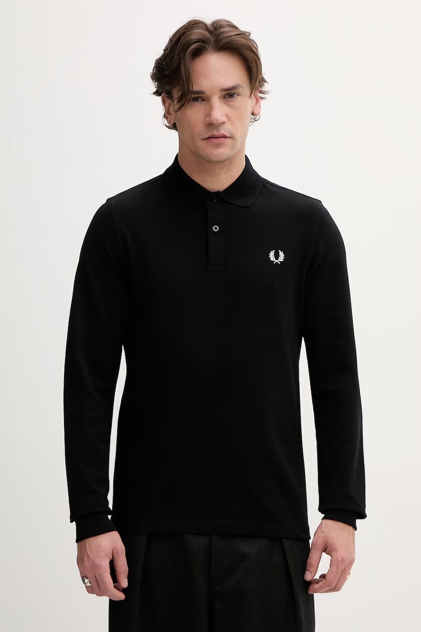 Βαμβακερή μπλούζα με μακριά μανίκια Fred Perry