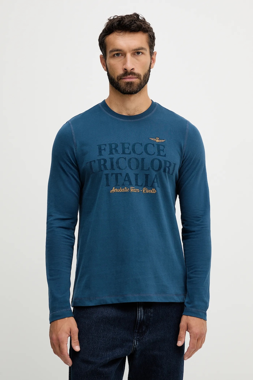 Aeronautica Militare longsleeve din bumbac cu imprimeu, TS2469UJ00703