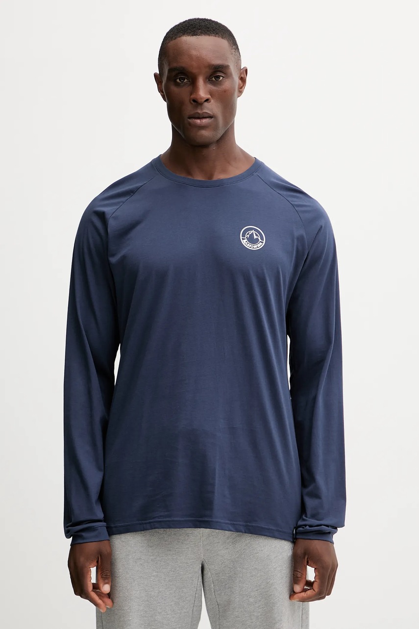 Levně Bavlněné tričko s dlouhým rukávem LA Sportiva Circle Logo tmavomodrá barva, s potiskem, ZACL007