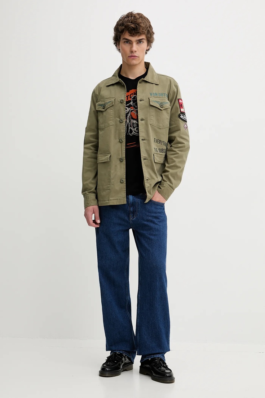 Βαμβακερή μπλούζα με μακριά μανίκια Von Dutch χρώμα: μαύρο, VD.1.TRL.SWIFT φωτογραφία