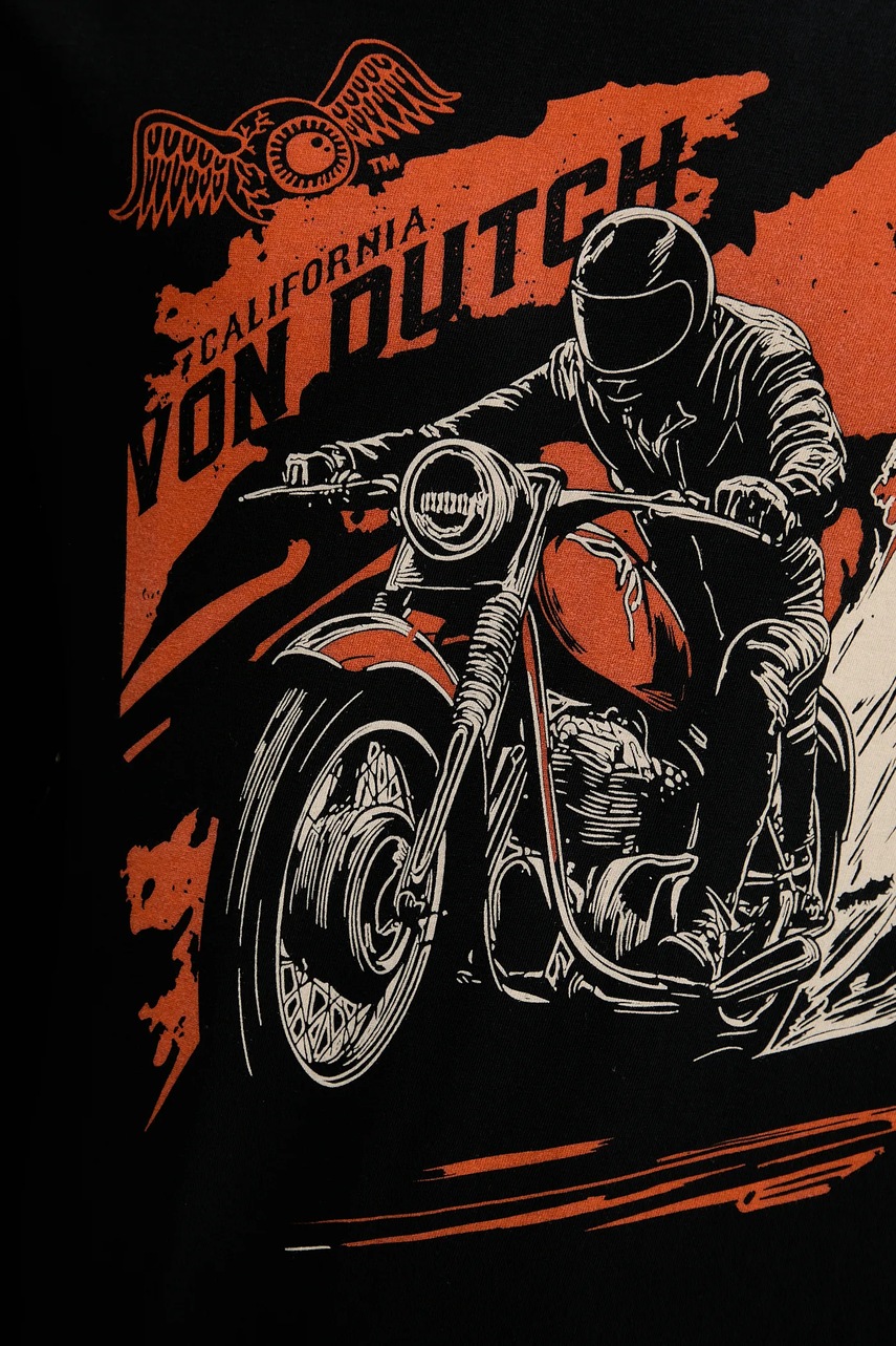 Βαμβακερή μπλούζα με μακριά μανίκια Von Dutch χρώμα: μαύρο, VD.1.TRL.SWIFT φωτογραφία