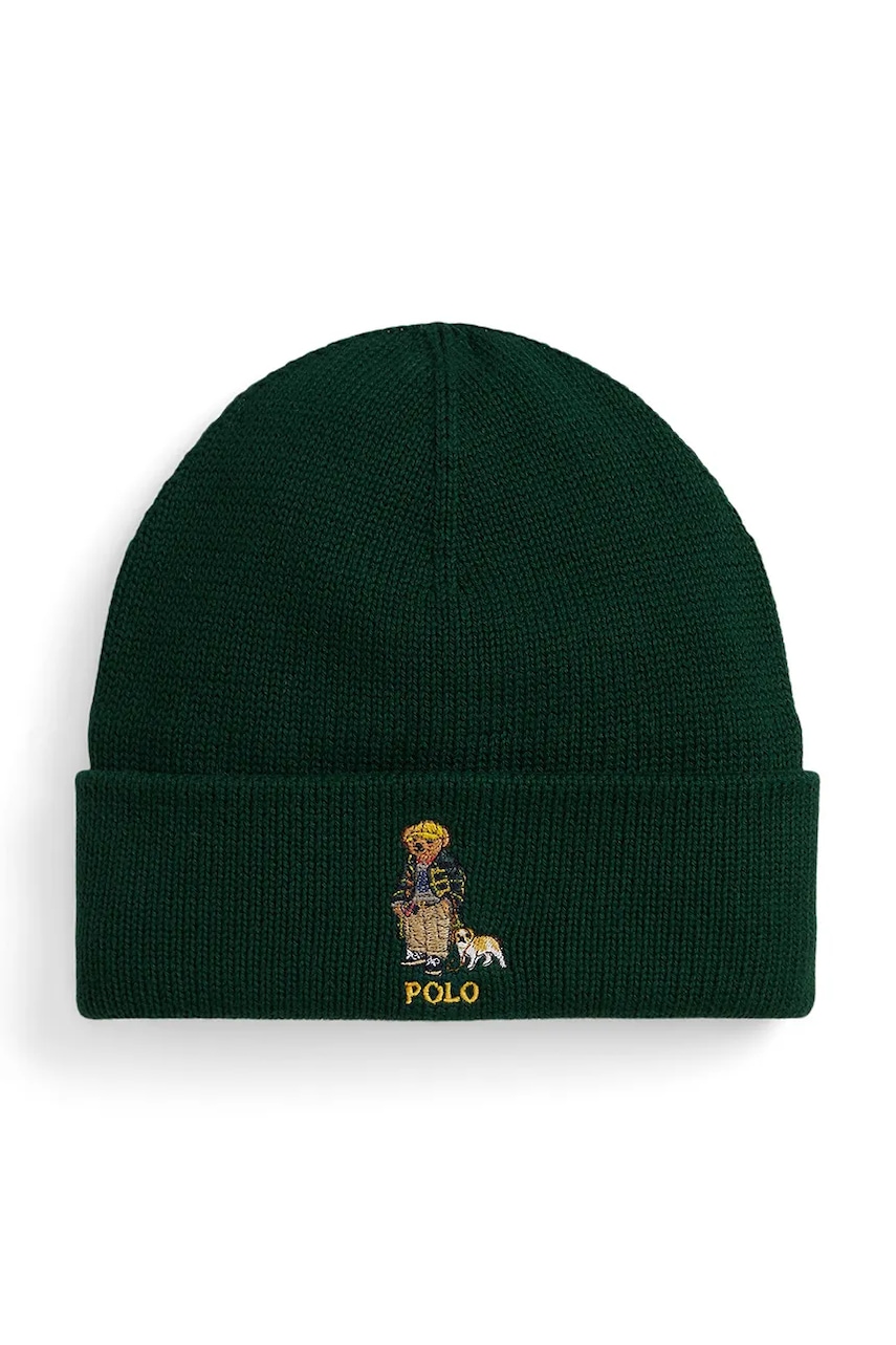 Levně Dětská bavlněná čepice Polo Ralph Lauren zelená barva, 323980658001