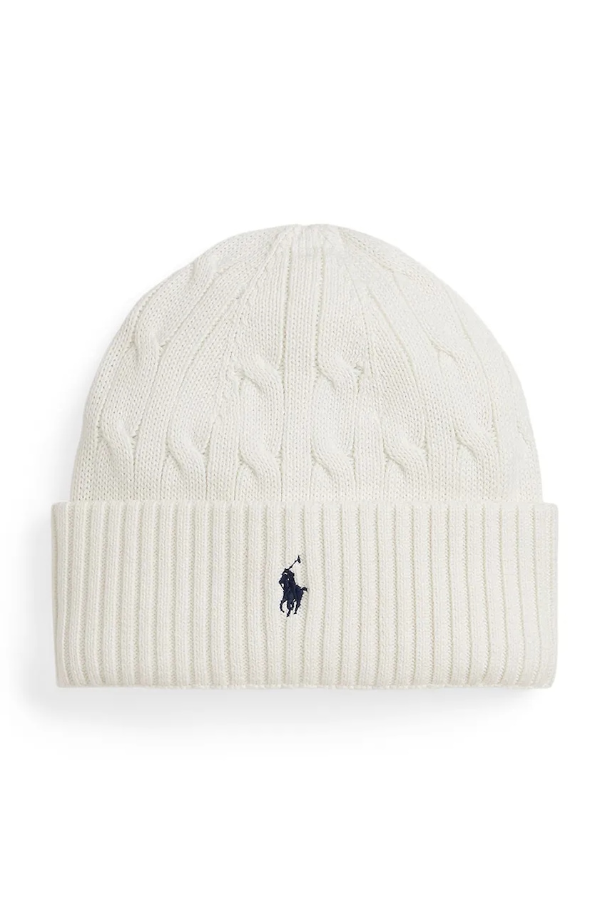 Levně Dětská bavlněná čepice Polo Ralph Lauren béžová barva, 323980663009