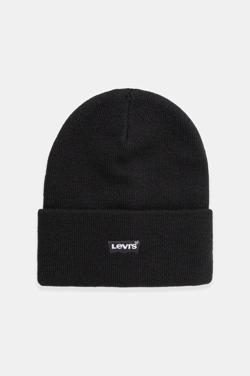 Levně Dětská čepice Levi's LAN TONAL EMBROIDERED BEANIE černá barva, 9A8707