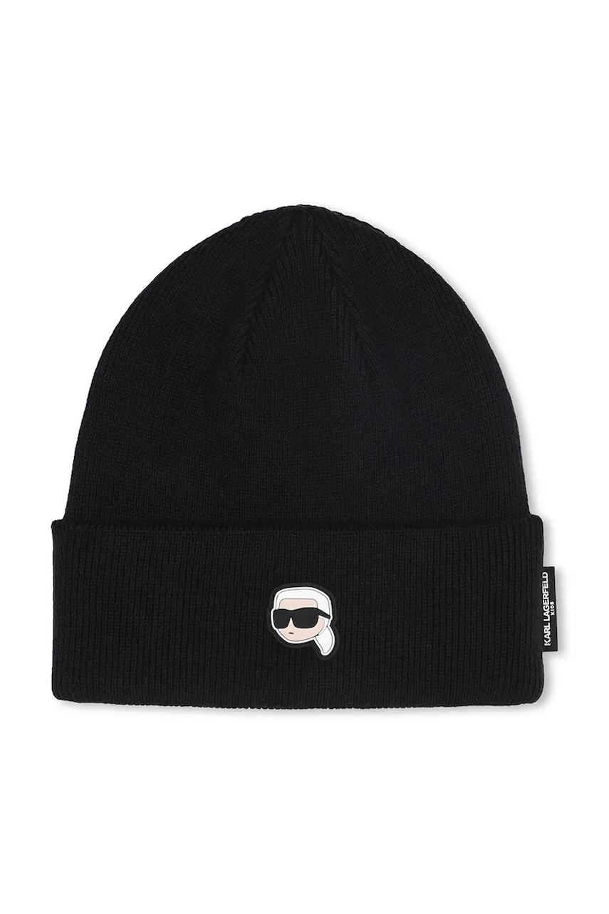 Karl Lagerfeld căciulă de bumbac pentru copii culoarea negru, Z31028