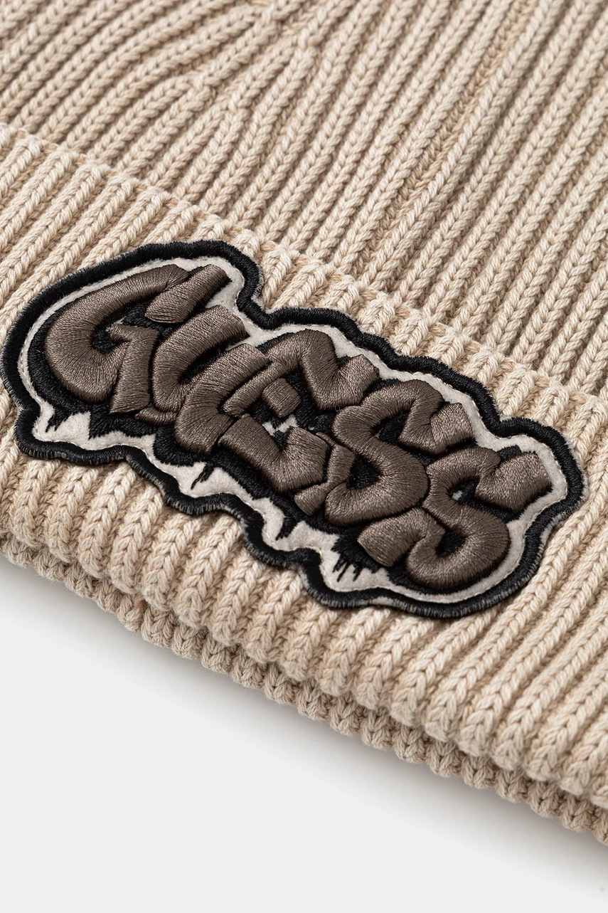 Хлопковая шапка Guess цвет бежевый L5BZ01 Z4130