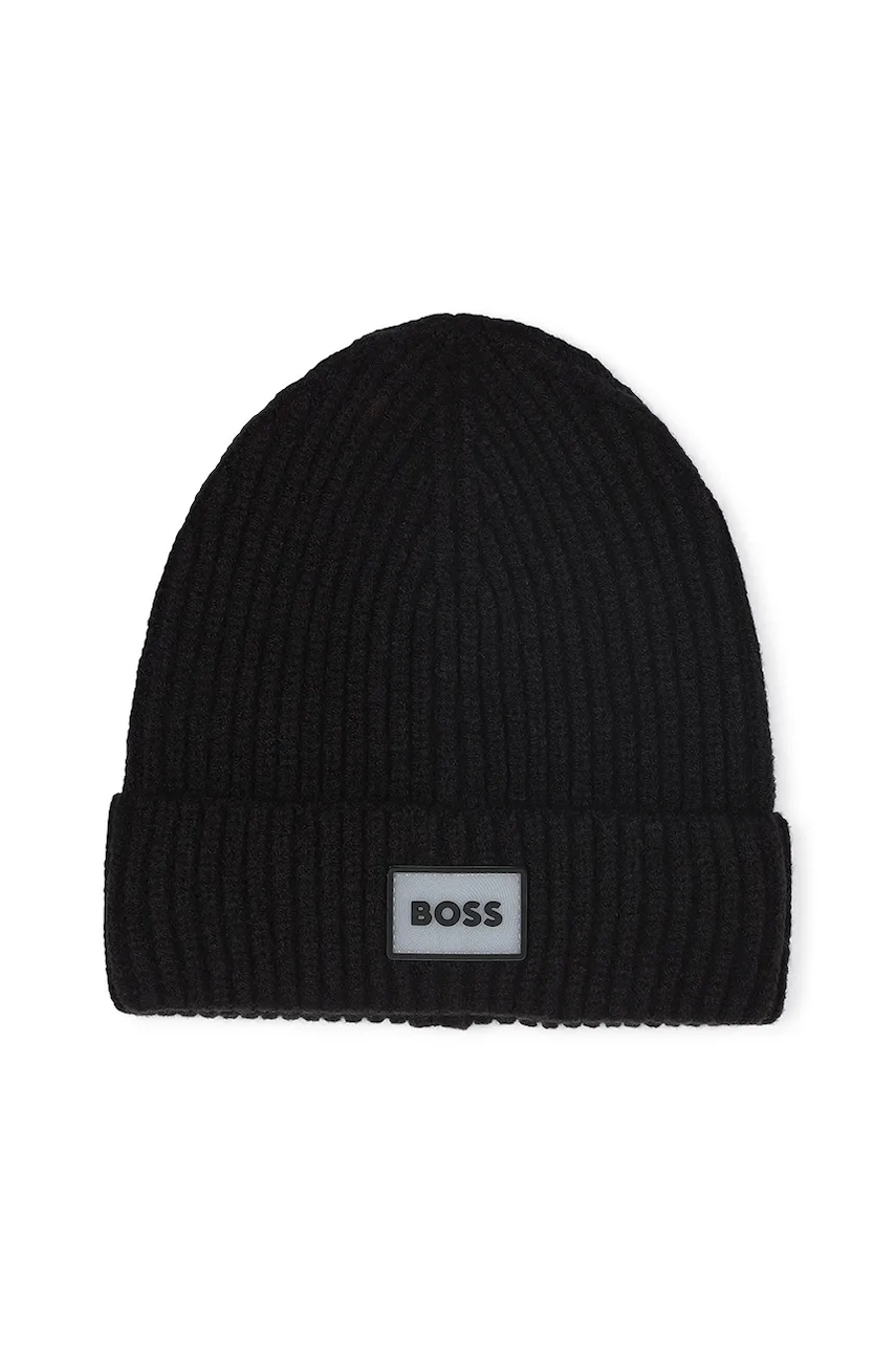 BOSS căciulă copii culoarea negru, J52618