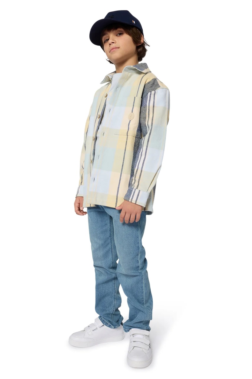 BOSS șapcă din bumbac pentru copii culoarea bleumarin, J52628