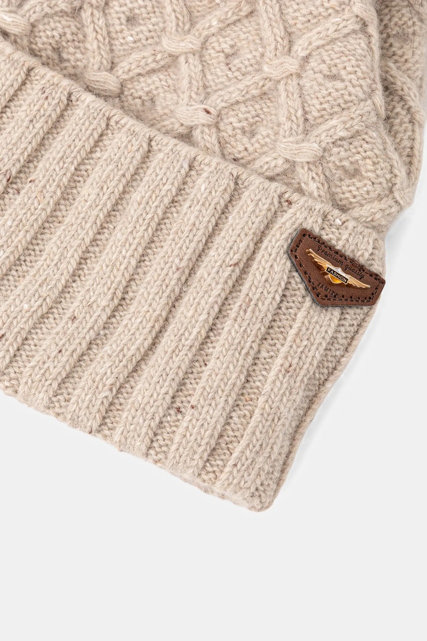 Детская шапка с шерстью Jamiks PAGASO II цвет бежевый JZI057