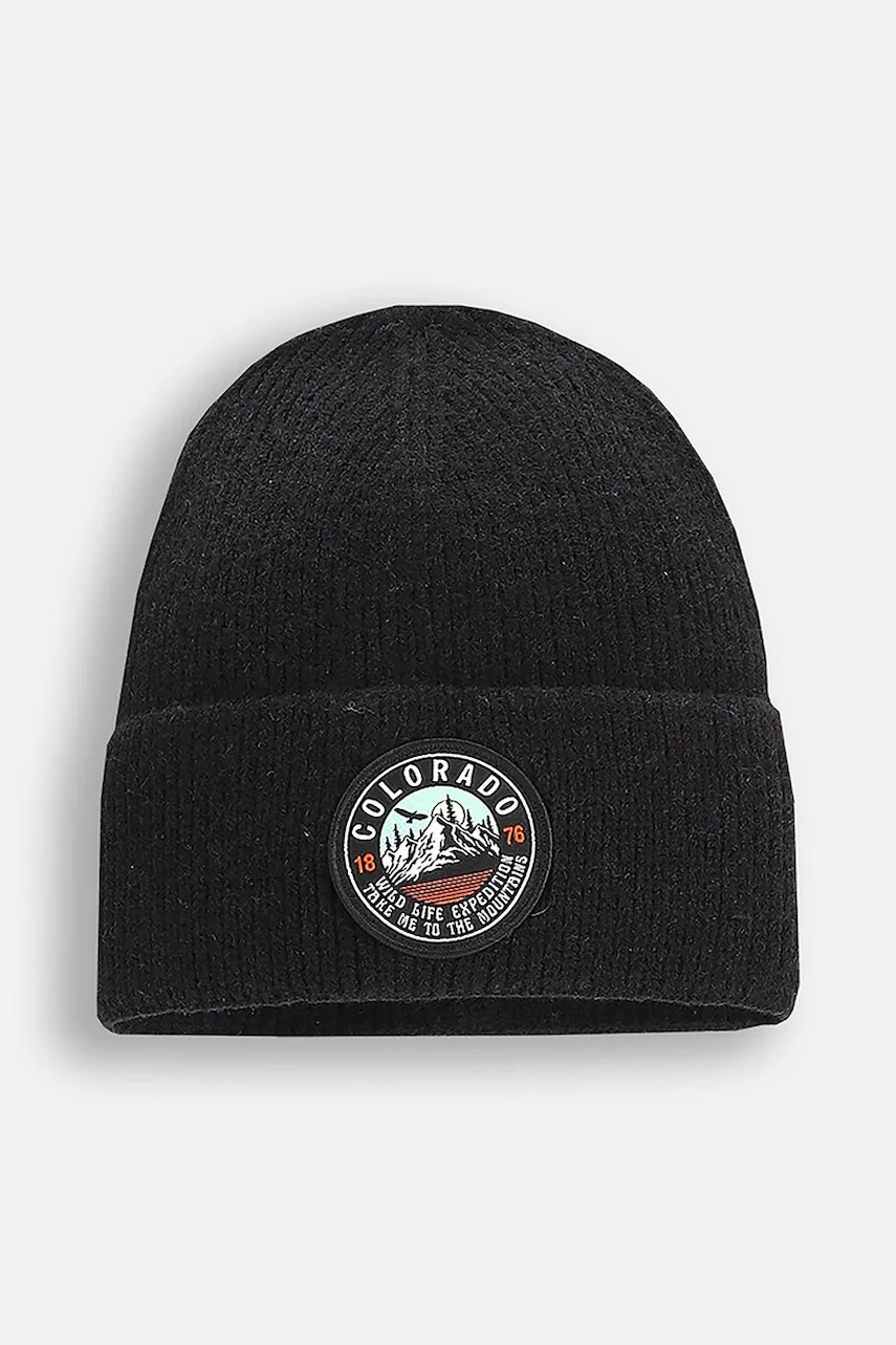 Levně Dětská čepice Coccodrillo černá barva, ACCESSORIES WINTER BOY