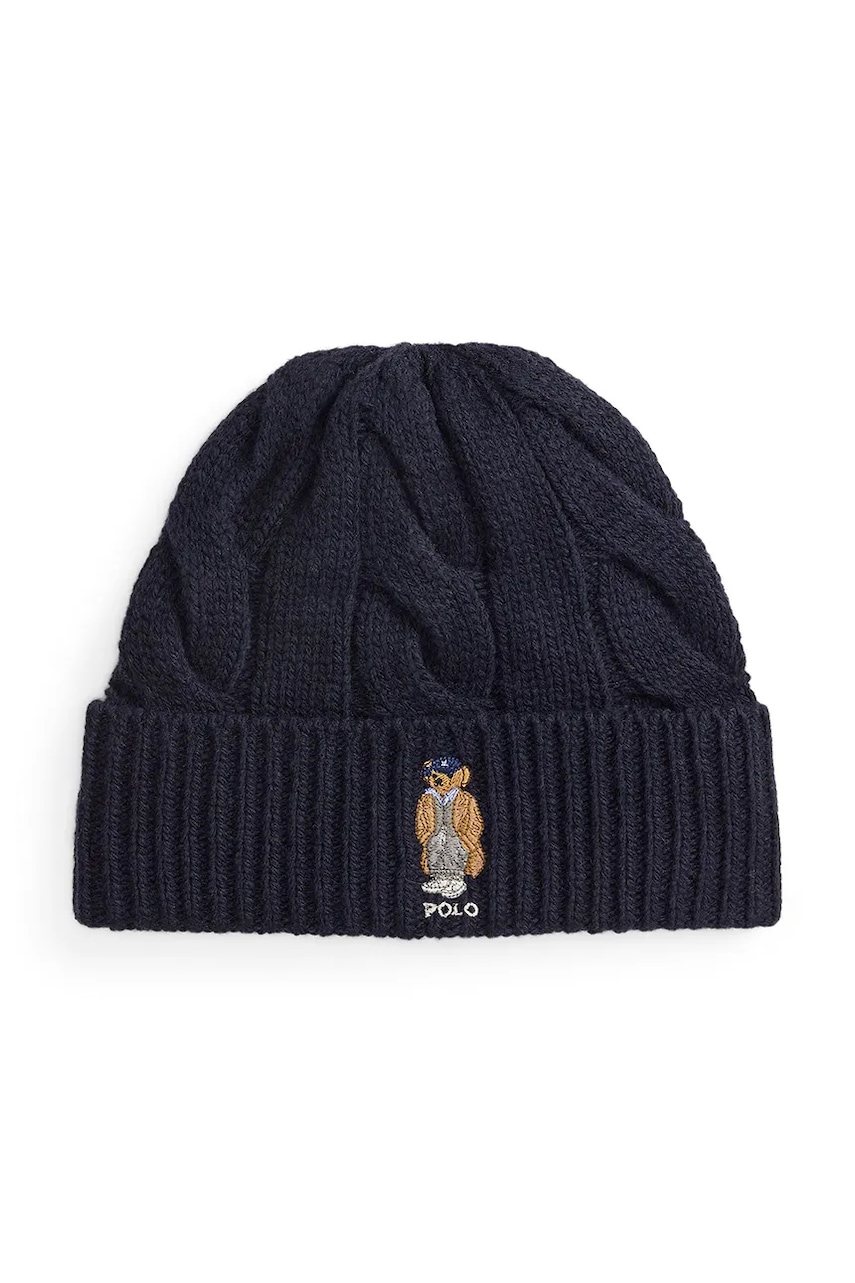 Levně Vlněná čepice Polo Ralph Lauren tmavomodrá barva, 455981433
