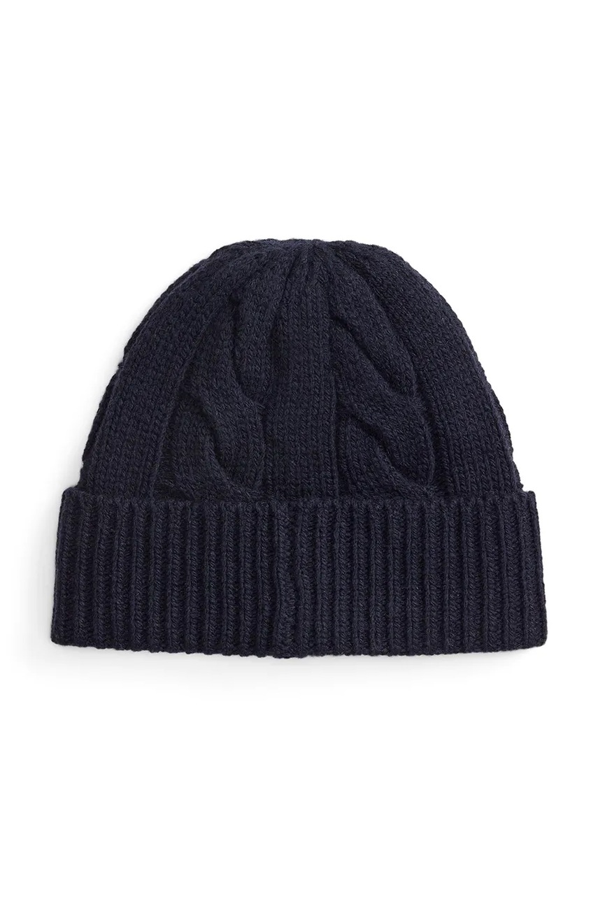 Шерстяная шапка Polo Ralph Lauren цвет синий  455981433