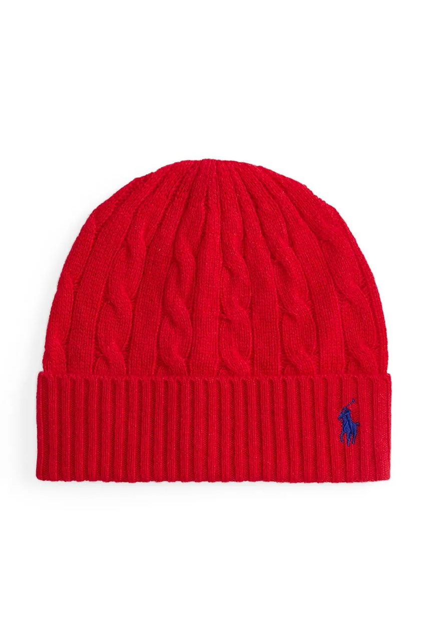 Levně Vlněná čepice Polo Ralph Lauren červená barva, 455981442